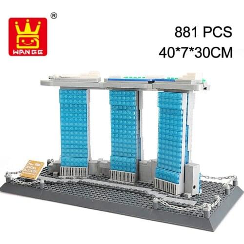 Wange Blocks World Architecture Building Blocks The Marina Bay Sands Model Pyramid Landmark Educational Toys For Children Gifts