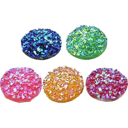 50pcs Round Resin Cabochon Flatback Embellishment for Jewelry Making Crafts 12mm