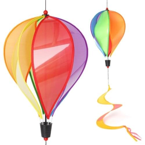 Summer Colorful Balloon Windmill Toys Children Spiral Garden Ornaments Outdoors Spinner Yard Decorative Stakes Wind Spinners