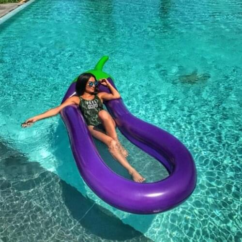 Summer Swimming Pool Floating Inflatable Eggplant Mattress Swimming Ring Circle Island Cool Water Party Toy boia piscina ChildR