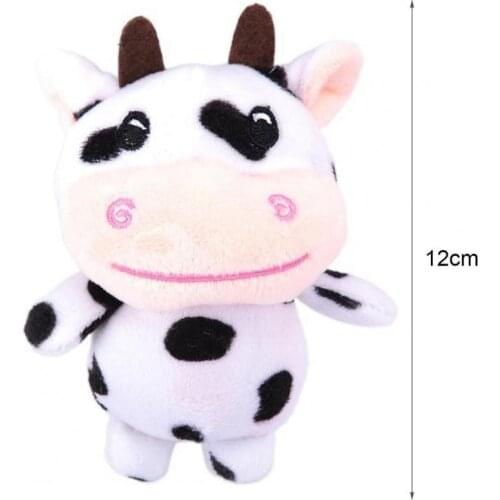 Cute Cattle Design Plush Doll Stuffed Toy Keychain Key Holder Bag Pendant Decor