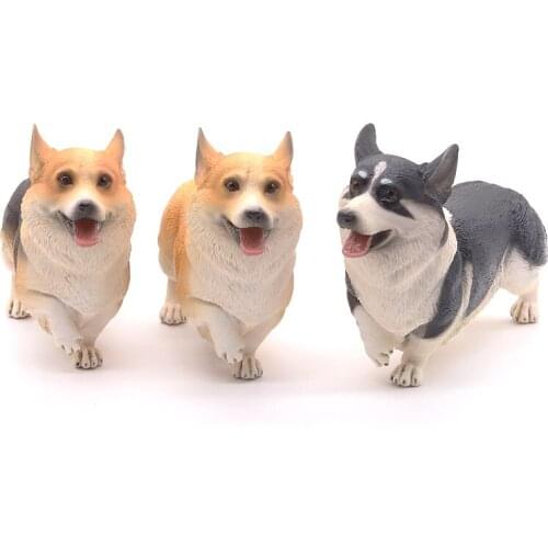 Simulation dog model Welsh Corgi animal small ornaments home decoration crafts
