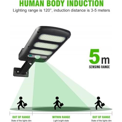 Outdoor Decorative Walkway Landscape COB Waterproof Solar Wall Light Human Motion Sensor Remote Control Security Lamp