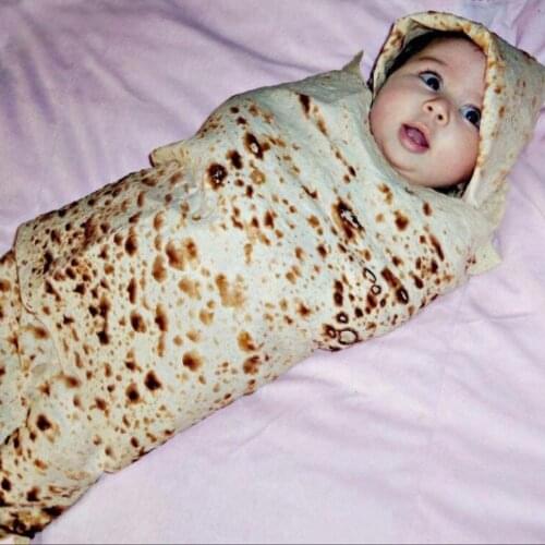 Burrito Blanket Baby Cotton Flannel Blanket Sleeping Swaddle Wrap Hat for Baby Sleep Round Wrapped Blanket Hat Children Blanket