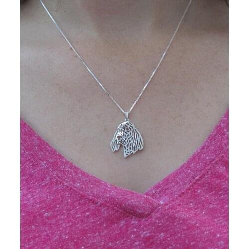 Hollow Pet Pendant English Setter Necklace for women and girls beauty popular