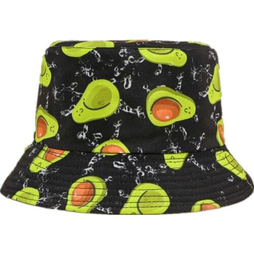 Fruit Print Bucket Hat Fisherman Hat Outdoor Travel Hat Sun Cap Hats for Men and Women 86