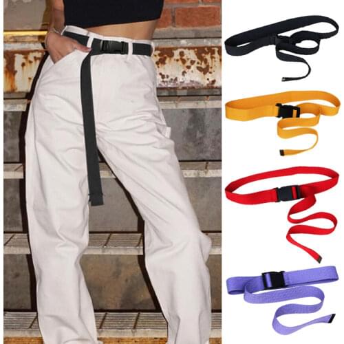 Solid Color Unisex Canvas Belts Boys Girls Elastic Belt Adjustable Buckle-Free Elastic Belt Women Men Teenager Long Wide Belt
