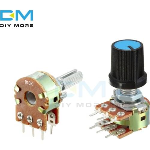 5PCS lot B1K B2K B5K B10K B20K B50K B100K B250K B500K B1M Potentiometer Resistor Linear Taper Rotary Cap Knob Ohm Electronic Diy