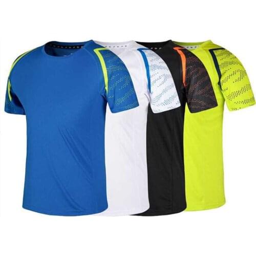 Mesh black quick-drying clothes mens sports and leisure short-sleeved mens thin elastic breathable Asian size mens t shirts
