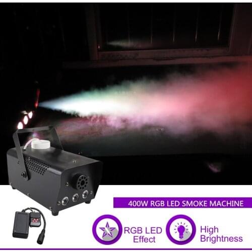 Sharelife Mini 400W RGB LED Portable Remote Control White Smoke DJ Party Show Stage Lighting Effect Fog Machine RGB400