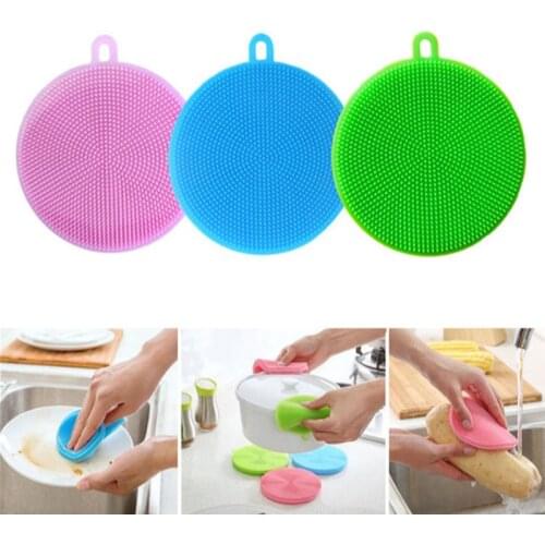 Silicone Kitchen Cleaning Brush Dishwashing Sponge Multi-functional Fruit Vegetable Cutlery Kitchen tools Kitchenware Brushes