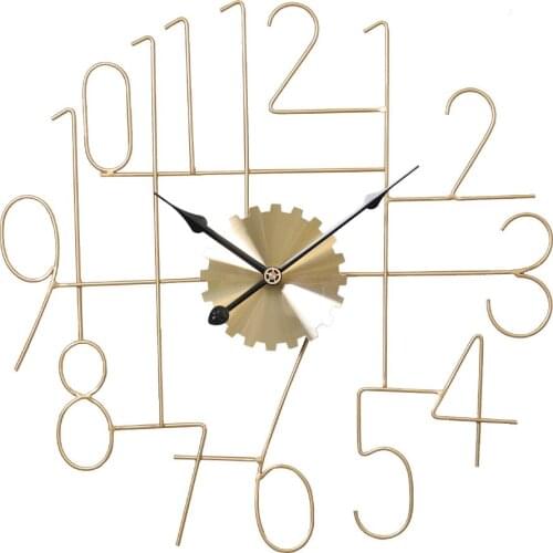 Nordic Light Luxury Roman Digital Wall Clock Home Living Room Decoration Clock Golden Mute Simple Wall Clock Home Decore