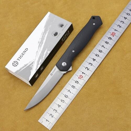 TIGEND 1067 D2 Blade G10 Handle Ball Brearing Flipper Folding Kniveshunting Outdoor Camping Pocket Gift EDC Tools