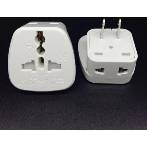 10pcs/Lot 1to2 Universal EU UK AU To US Plug Euro Europe To USA Brazil Travel Wall AC Power Charger Outlet Adapter Converter