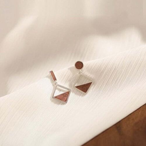 Dangle Earrings Geometric Square For Women Asymmetric Trendy Retro Simple Fashion Korean Style Girlfriend Gift Jewelry BOYULIGE