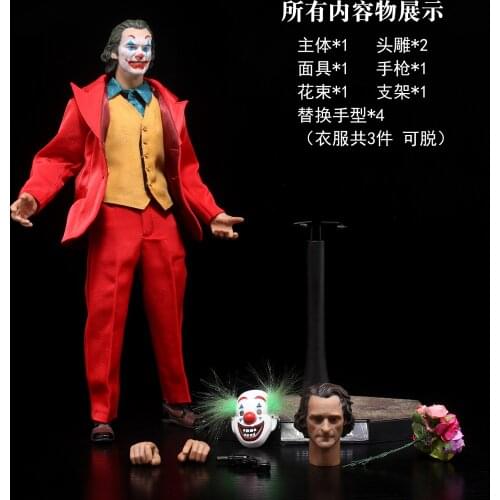 1/6 Joker Comedy Jackie Quinn Phoenix Red Cloth Clown 12-inch Hand-made Model Soldier Decoration In Stock