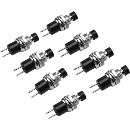 10Pcs PBS 110 Round Mini Lockless Momentary Auto Reset Push Button Switch Lockless Reset Switch Locking Car Auto Lock