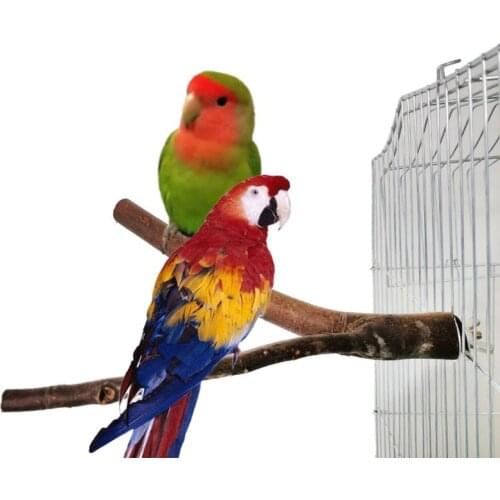 2Pcs Natutal Wooden Bird Parrot Toys Rough Bird Perch Cage Play Stand Platform