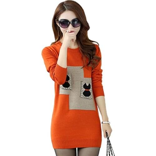 2019 Autumn Winter Women O-neck Pullover Sweater Plus size Patchwork Slim Sexy Female Sweaters Dress Casual Ladies Pullovers 5XL