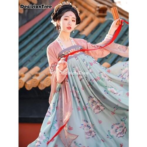 2021 chinese dress oriental style womens hanfu costume cantonese printing traditional chinese fairy beautiful dance hanfu