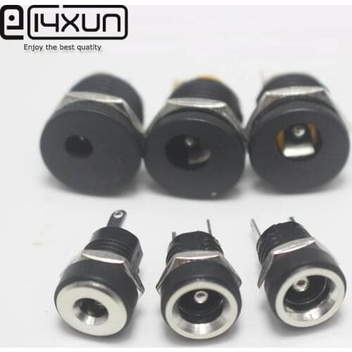 5 pcs DC Power Jack Socket Female Panel Mount Male Connector 5.5 mm x 2.1mm / 5.5 mm x 2.5mm / 3.5 mm x 1.35mm Plug Adapter Cap
