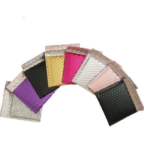 50Pcs/Lot 10 Colors Plastic Bubble Mailer Small Courier Packaging Bag Aluminum Foil Bubble Bag Shipping Mailing Bags 15x13cm