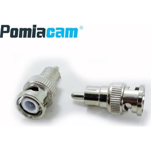 B-R 50pcs/lot BNC male to RCA male connector Adapter BNC-RCA Male plug for CCTV RCA to BNC plug