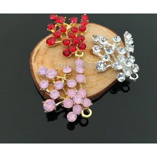 Free Shipping Crystal Rhinestones Jelly Stones Paved Alloy Pendant Charms DIY Jewelry Findings Metal Bracelet Necklace DIY Charm