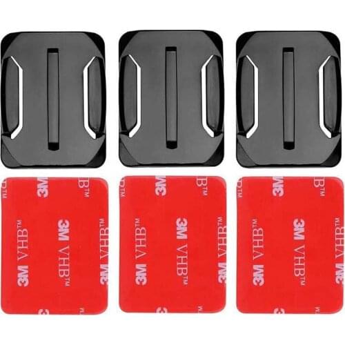 For Gopro Base 3pcs Curved Mount Adhesive For Go Pro Hero 4 3+ 3 2 1 Black SJ4000 for Gopro Accessories Set