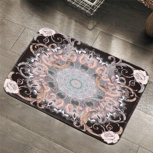 Mandala Carpets Geometric Pattern Bathroom Floor Mats Toilet Rugs Kitchen Area Rug Pads Absorbent Front Door Mats