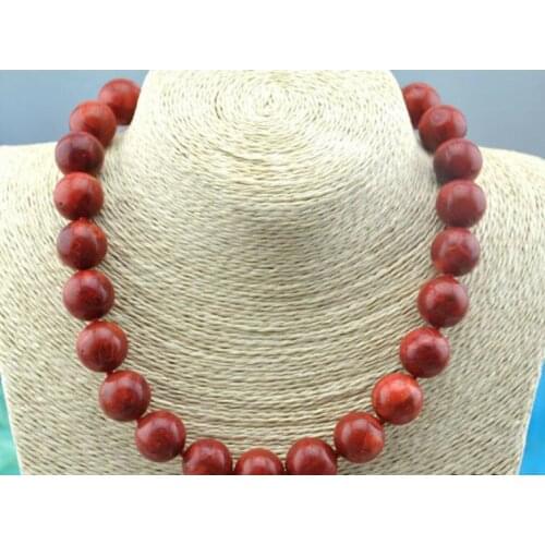 Beautiful 14mm Nature Red Coral Beads Necklace 18" 36"