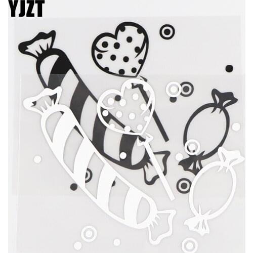 YJZT 14.1×11CM Beautiful Vinyl Decals Design Modern Candy Car Stickers Body Decor Black / Silver 10A-0816