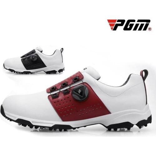 PGM Golf Shoes Mens Waterproof Breathable Antiskid Sneakers Male Rotating Shoelaces Nail Spiked Trainers Shoes Footwear