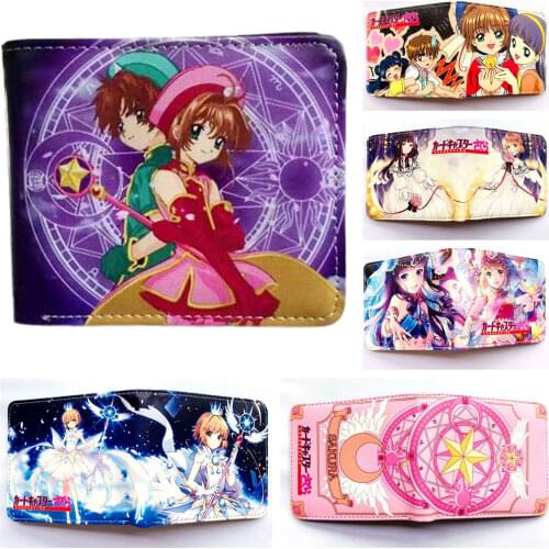 Card captor Sakura KINOMOTO SAKURA Wallet Fashion PU Leather Purse Anime Cosplay Short Wallets Gift