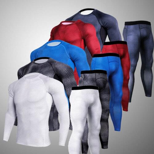 Men Pro Quick Dry Compression Long Johns Fitness Winter Gymming Male Spring Autumn Sporting Runs Workout Thermal Underwear Sets
