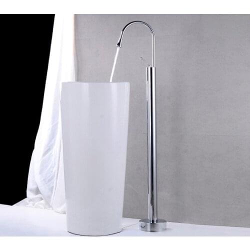 7071-A Bathroom Floor Stand Faucet Bathtub Faucet Hot Cold Water Mixer Shower With 360 Degree Rotation Automatic Water Supply