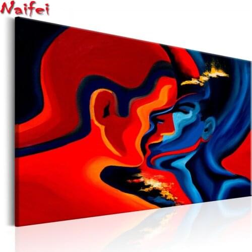New Arrival 5D DIY Diamond Painting Abstract Couple COSMIC KISS Embroidery For Sale Full Round Drill Diamond Mosaic Paintings