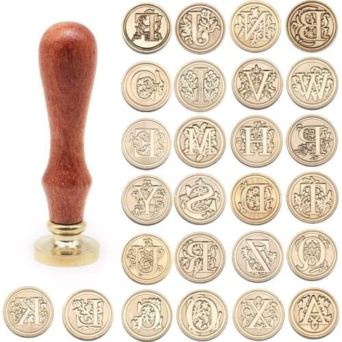 New Retro Wooden Stamp Antique Metal Sealing Wax Stamps Wood Handle Wedding Invitations Wax Seal Stamp Craft Wax Seal Stamp