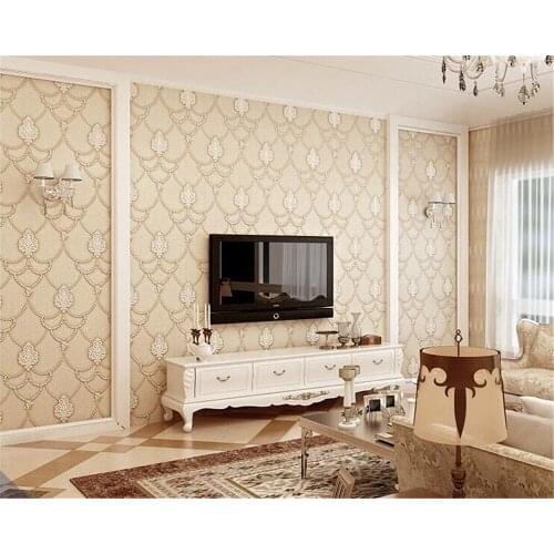 Beibehang Simple European Nonwoven papel de parede 3d Wallpaper Luxurious Living Room TV Background Wallpaper Air Bedroom Purple