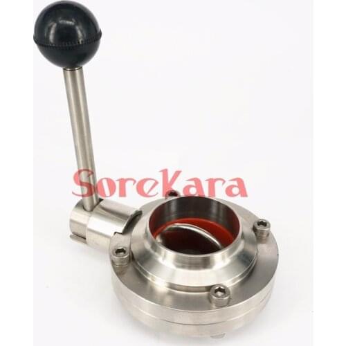1.78" 45mm SS304 Stainless Steel Sanitary Weld Butterfly Valve Brew Beer Dairy Product