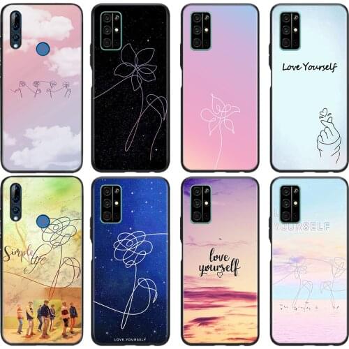 Love Yourself Flower Kpop Silicone Cover For Huawei Honor 30i 30S 30 20S 20 V20 10i 10X 10 9A 9S 9C 9X Pro Lite Phone Case