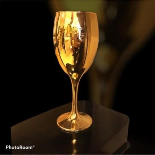 Modern Gold Decorative Goblet Glass vase 24 cmHP103 vase jarrón ваза vaso مزهرية