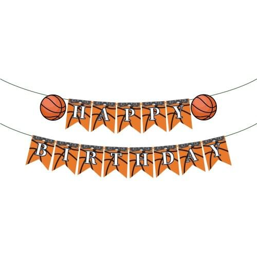 Boys Happy Birthday Sports Basketball Banner DIY Basketball Wall Hanging Bunting Kids Party Favor Baby Shower Party Decoration