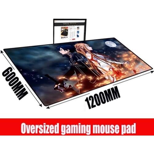 MRGBEST 1200X600X3MM Anime Art Online Extra Large Gaming Waterproof Mouse Pad Gamer Computer Big Keyboard Mouse Mat Locking Edge