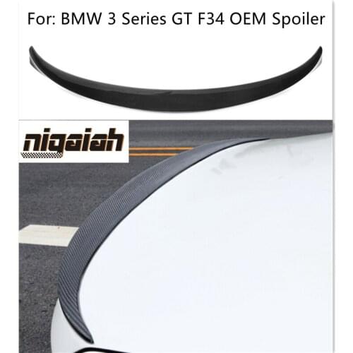 F34 Rear Spoiler Real Carbon Fiber Rear Trunk Boot Lip Wing For BMW 3 Series GT F34 Sedan OEM Style Rear Spoiler 2012-2018