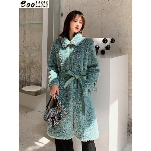 Boollili Real Fur Coat Women 100% Wool Jacket Women Clothes 2020 Sheep Shearing Autumn Winter Coat Women Korean Vintage