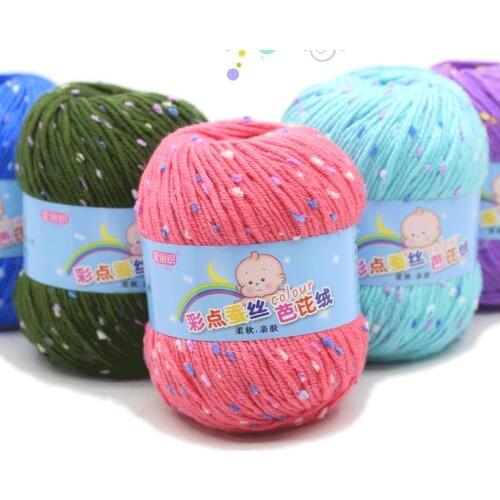 1ball=50g Mulberry Silk Thread Hand Knitting Yarn Crochet The Baby Yarn Wool Woven Bamboo Cotton Silk Line Yarn
