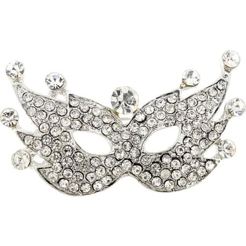 12pcs/lot Wholesale Fashion Brooch Rhinestone Mask Party Pin brooches Jewelry gift C101187