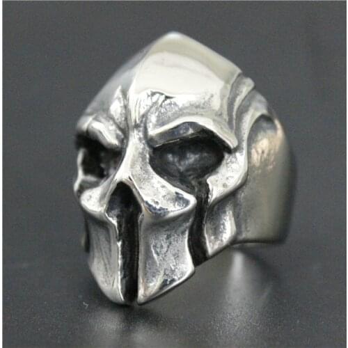 2017 Mask Helmet Ring 316L Stainless Steel Jewelry Ring Women Mens Skull Biker Ring