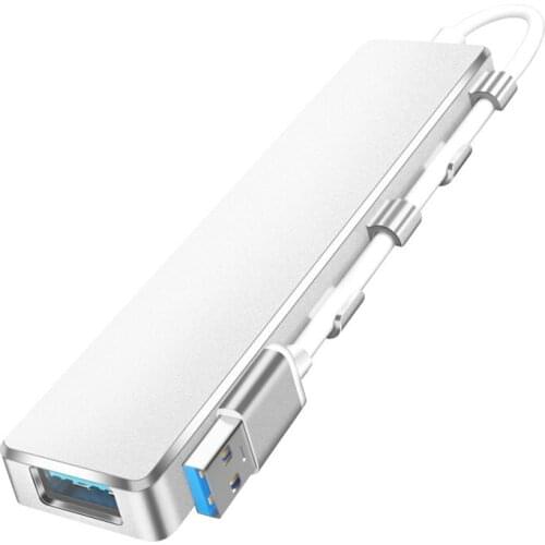 USB3.0 Hub 4-Port Portable Plug-And-Play 5Gbps Data Hub, Suitable for Windows/Mac/Linux Operating System